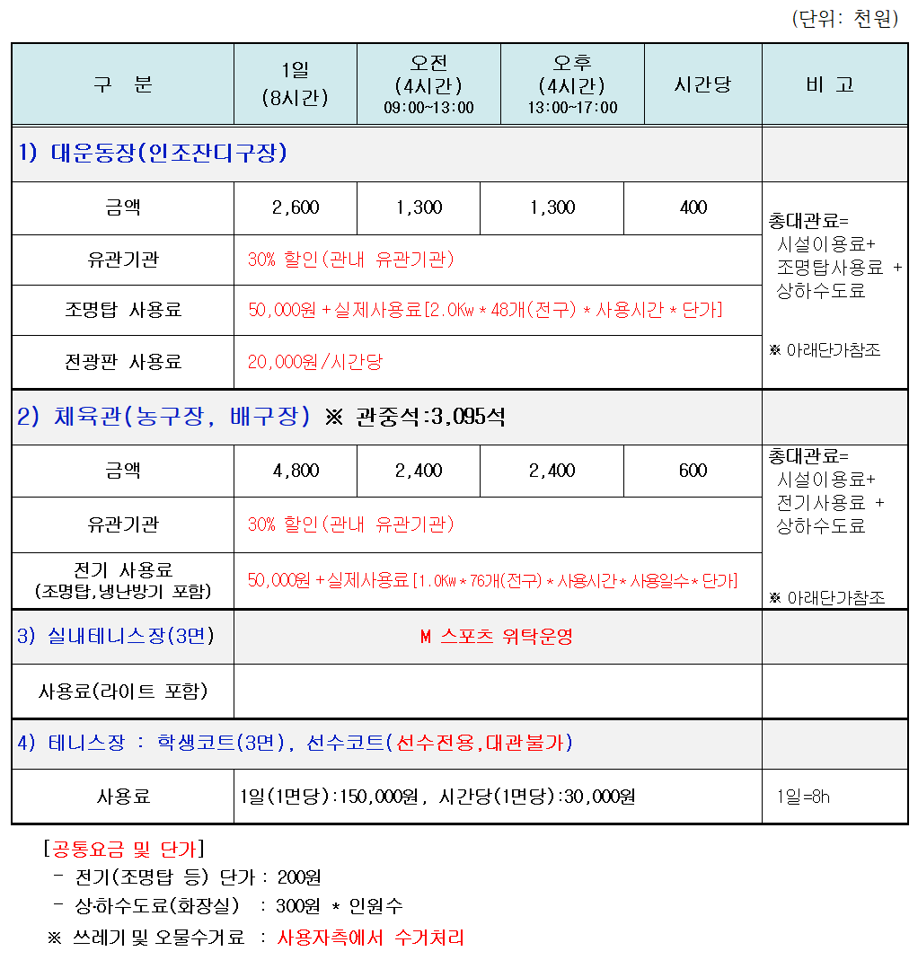 시설물이용안내